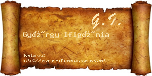 György Ifigénia névjegykártya